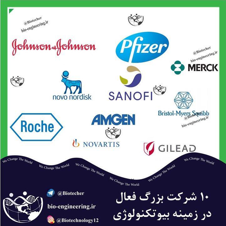 10 شرکت بزرگ فعال بیوتکنولوژی